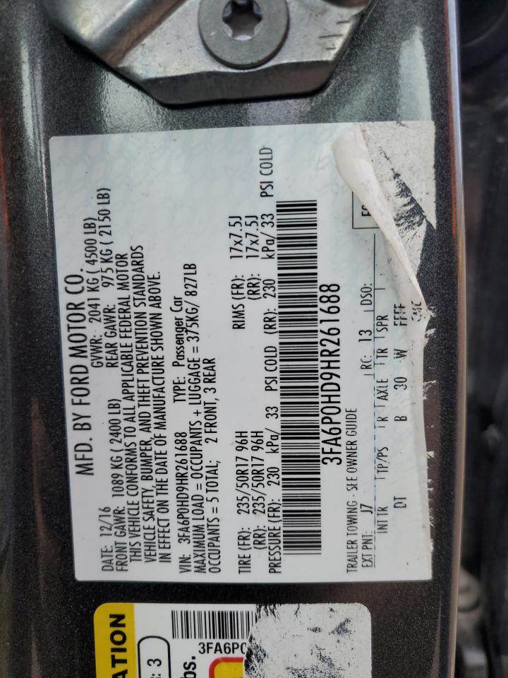 Photo 12 VIN: 3FA6P0HD9HR261688 - FORD FUSION 