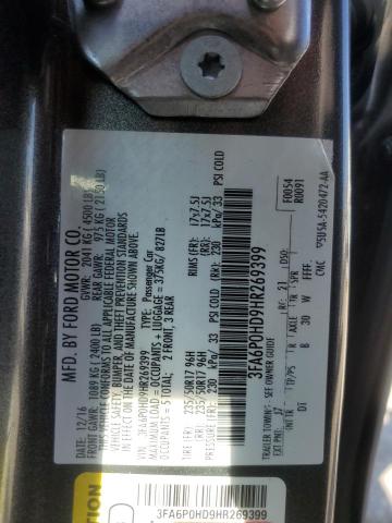 Photo 11 VIN: 3FA6P0HD9HR269399 - FORD FUSION SE 