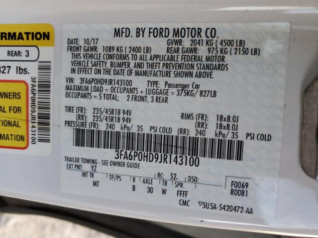 Photo 12 VIN: 3FA6P0HD9JR143100 - FORD FUSION SE 