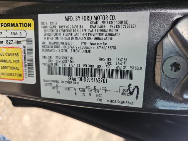 Photo 9 VIN: 3FA6P0HD9JR162701 - FORD FUSION SE 