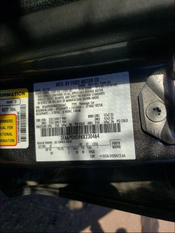 Photo 9 VIN: 3FA6P0HD9KR230464 - FORD FUSION SE 