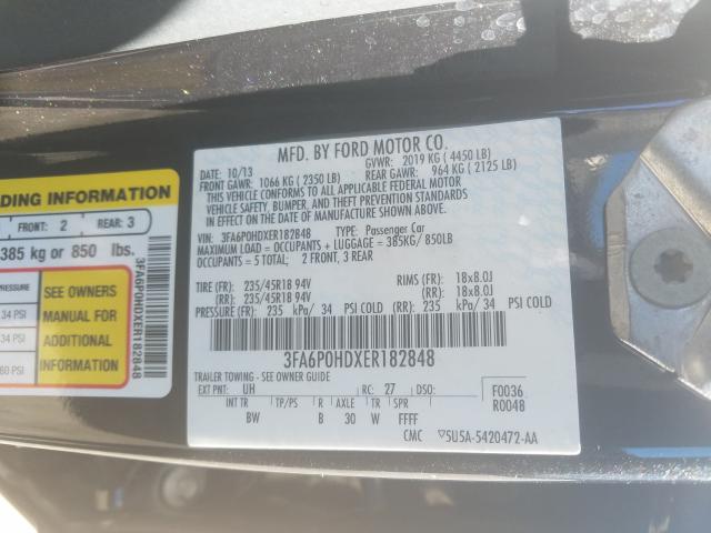 Photo 9 VIN: 3FA6P0HDXER182848 - FORD FUSION SE 