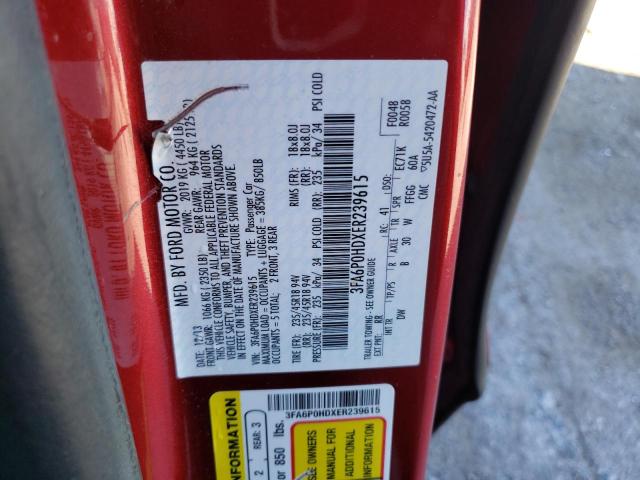 Photo 11 VIN: 3FA6P0HDXER239615 - FORD FUSION SE 