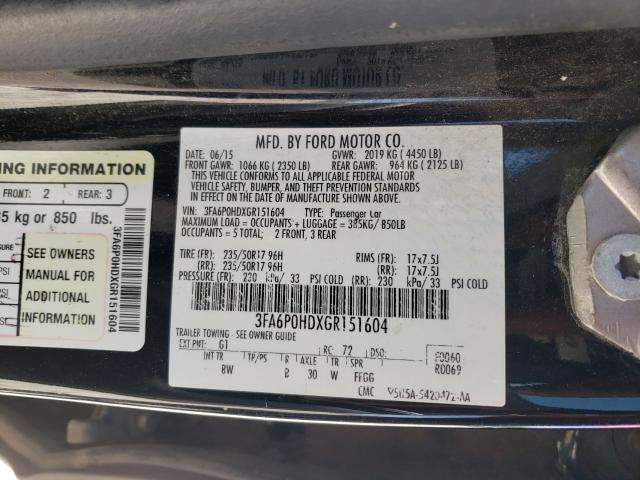 Photo 9 VIN: 3FA6P0HDXGR151604 - FORD FUSION SE 