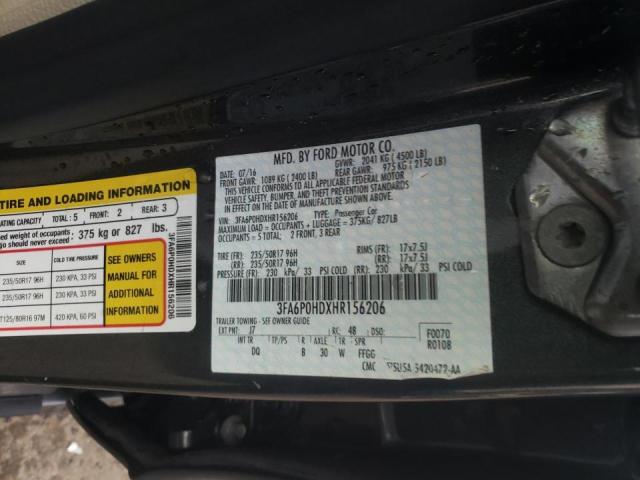 Photo 9 VIN: 3FA6P0HDXHR156206 - FORD FUSION SE 