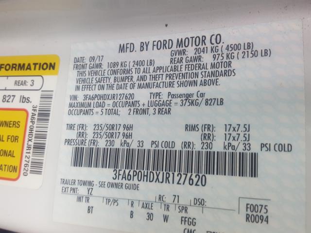 Photo 9 VIN: 3FA6P0HDXJR127620 - FORD FUSION SE 