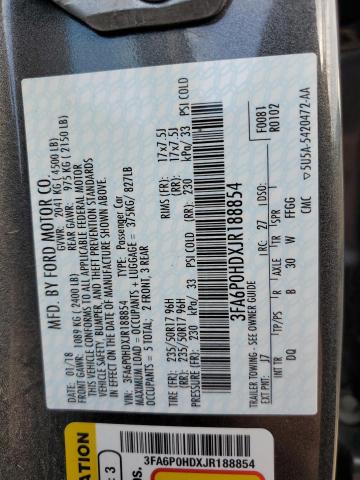 Photo 11 VIN: 3FA6P0HDXJR188854 - FORD FUSION 