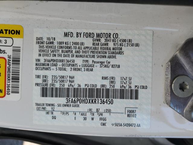 Photo 11 VIN: 3FA6P0HDXKR136450 - FORD FUSION 