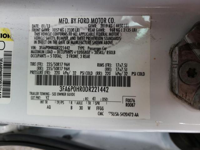 Photo 9 VIN: 3FA6P0HR0DR221442 - FORD FUSION SE 