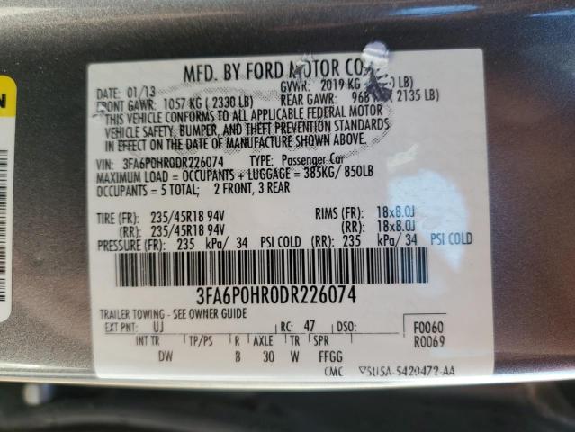 Photo 11 VIN: 3FA6P0HR0DR226074 - FORD FUSION SE 