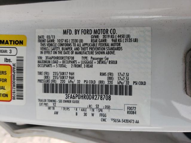 Photo 11 VIN: 3FA6P0HR0DR278708 - FORD FUSION 