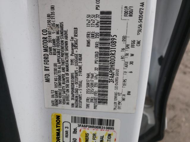 Photo 9 VIN: 3FA6P0HR0DR310895 - FORD FUSION SE 