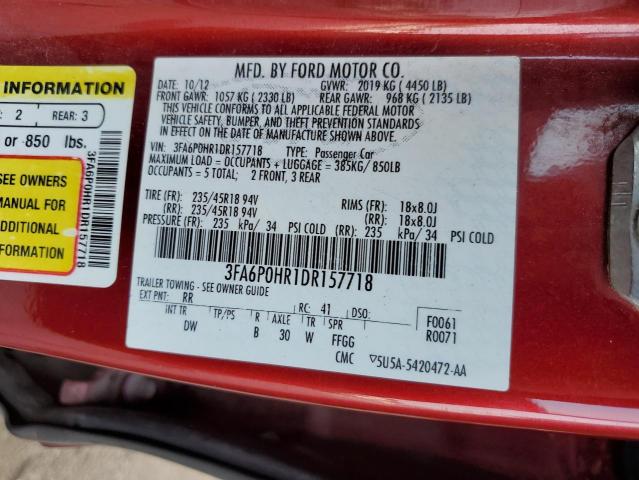 Photo 11 VIN: 3FA6P0HR1DR157718 - FORD FUSION 