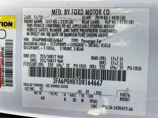 Photo 9 VIN: 3FA6P0HR1DR164667 - FORD FUSION SE 