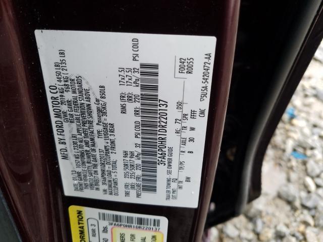 Photo 9 VIN: 3FA6P0HR1DR220137 - FORD FUSION SE 