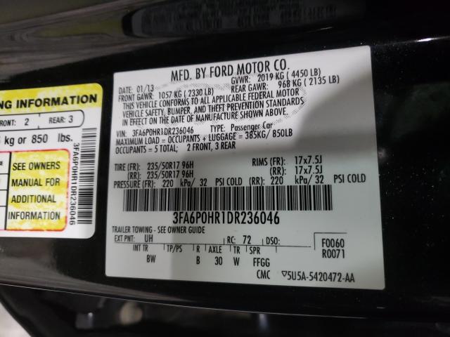 Photo 9 VIN: 3FA6P0HR1DR236046 - FORD FUSION SE 