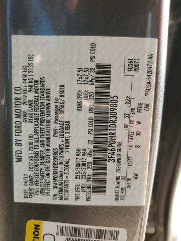 Photo 11 VIN: 3FA6P0HR1DR309805 - FORD FUSION SE 