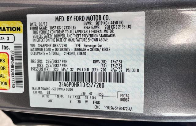 Photo 9 VIN: 3FA6P0HR1DR377280 - FORD FUSION SE 