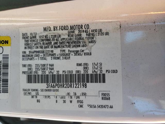 Photo 11 VIN: 3FA6P0HR2DR122198 - FORD FUSION SE 