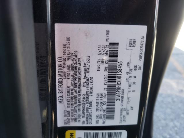 Photo 9 VIN: 3FA6P0HR2DR158456 - FORD FUSION SE 