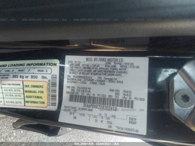 Photo 8 VIN: 3FA6P0HR2DR202410 - FORD FUSION 