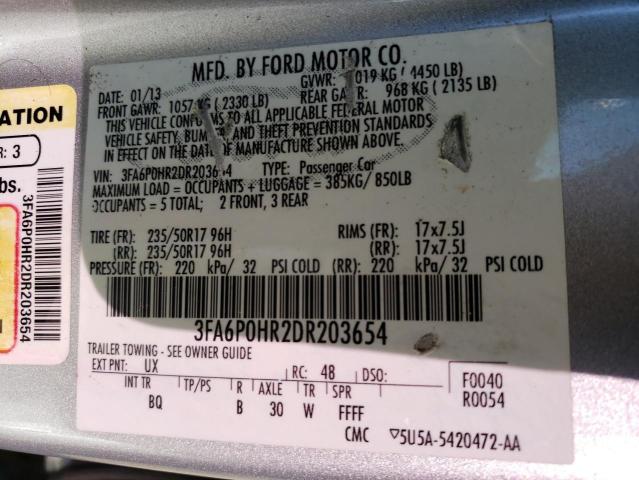 Photo 11 VIN: 3FA6P0HR2DR203654 - FORD FUSION 