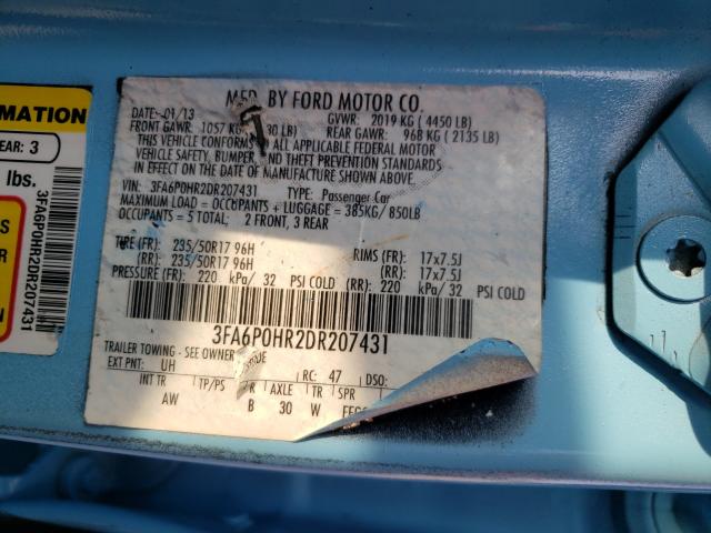 Photo 9 VIN: 3FA6P0HR2DR207431 - FORD FUSION SE 