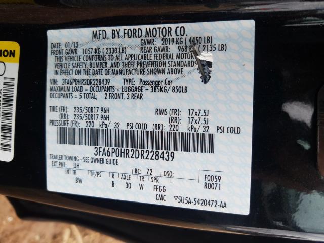 Photo 9 VIN: 3FA6P0HR2DR228439 - FORD FUSION SE 