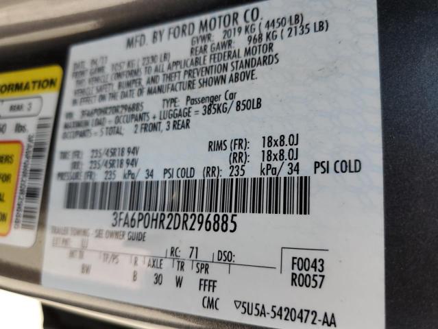 Photo 11 VIN: 3FA6P0HR2DR296885 - FORD FUSION 