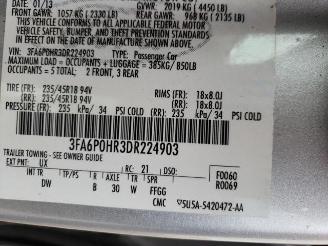 Photo 9 VIN: 3FA6P0HR3DR224903 - FORD FUSION SE 