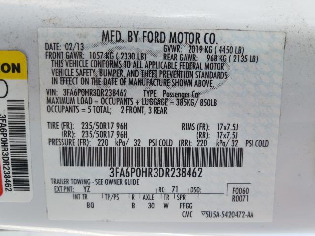 Photo 9 VIN: 3FA6P0HR3DR238462 - FORD FUSION SE 