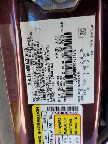 Photo 11 VIN: 3FA6P0HR3DR241751 - FORD FUSION SE 