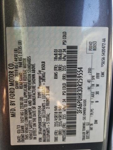 Photo 11 VIN: 3FA6P0HR3DR259554 - FORD FUSION SE 