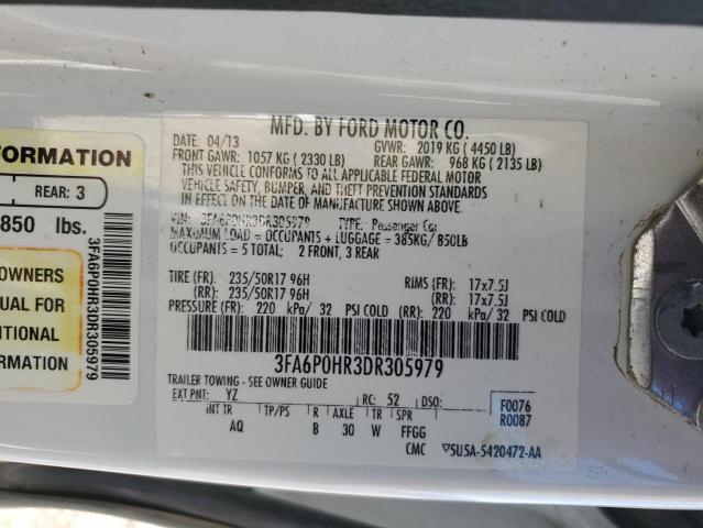 Photo 12 VIN: 3FA6P0HR3DR305979 - FORD FUSION SE 