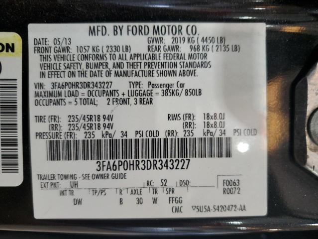 Photo 11 VIN: 3FA6P0HR3DR343227 - FORD FUSION 