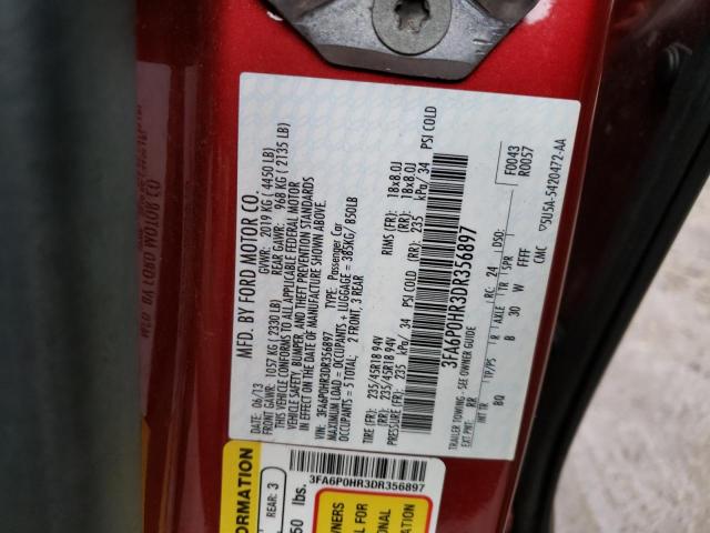 Photo 11 VIN: 3FA6P0HR3DR356897 - FORD FUSION SE 