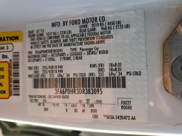 Photo 11 VIN: 3FA6P0HR3DR383095 - FORD FUSION SE 