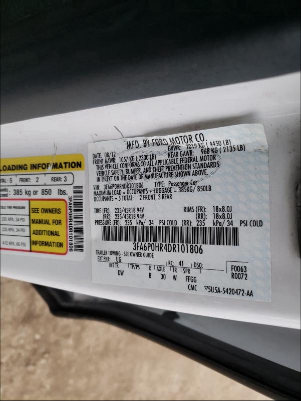 Photo 9 VIN: 3FA6P0HR4DR101806 - FORD FUSION SE 