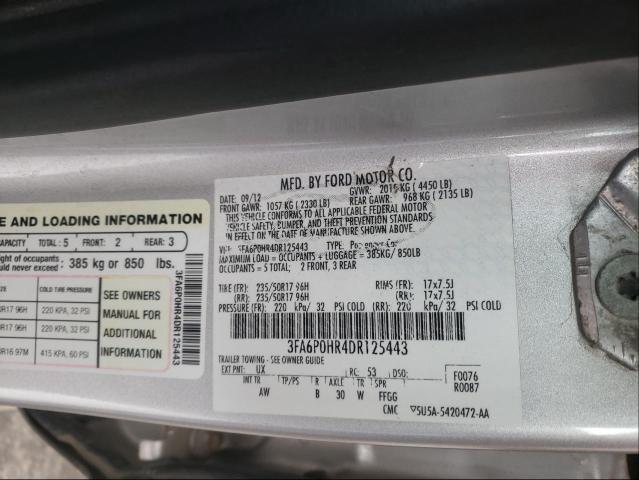 Photo 9 VIN: 3FA6P0HR4DR125443 - FORD FUSION SE 