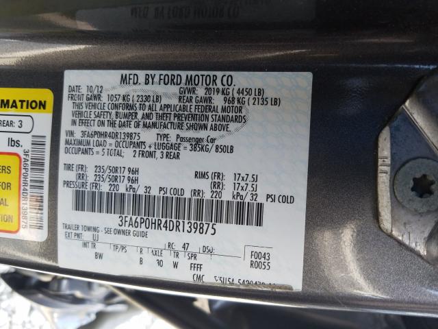 Photo 9 VIN: 3FA6P0HR4DR139875 - FORD FUSION SE 