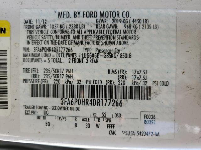 Photo 9 VIN: 3FA6P0HR4DR177266 - FORD FUSION SE 