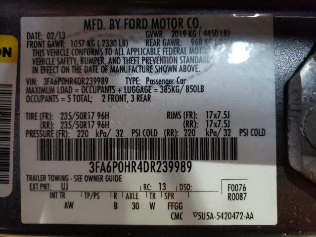 Photo 11 VIN: 3FA6P0HR4DR239989 - FORD FUSION 