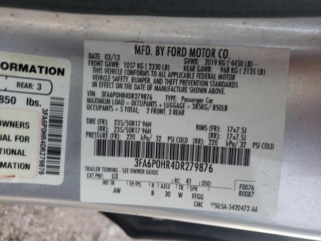 Photo 11 VIN: 3FA6P0HR4DR279876 - FORD FUSION SE 