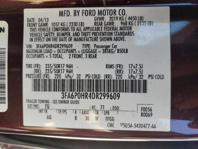 Photo 11 VIN: 3FA6P0HR4DR299609 - FORD FUSION 