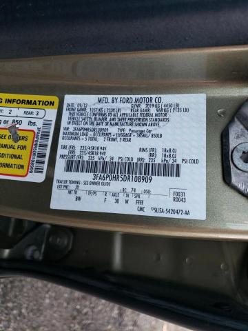 Photo 11 VIN: 3FA6P0HR5DR108909 - FORD FUSION SE 