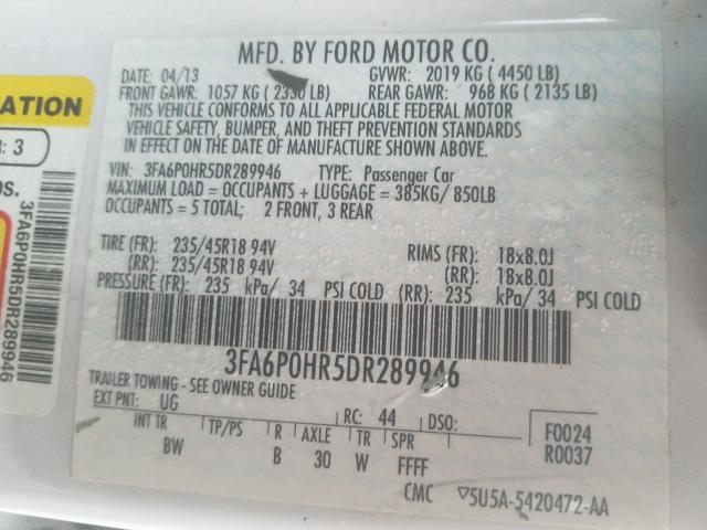 Photo 9 VIN: 3FA6P0HR5DR289946 - FORD FUSION SE 