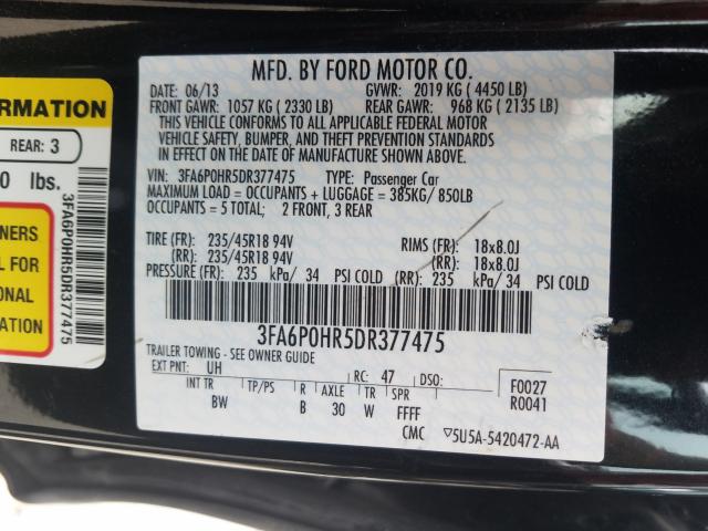 Photo 9 VIN: 3FA6P0HR5DR377475 - FORD FUSION 