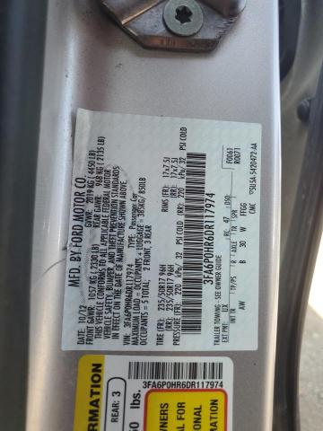 Photo 12 VIN: 3FA6P0HR6DR117974 - FORD FUSION SE 