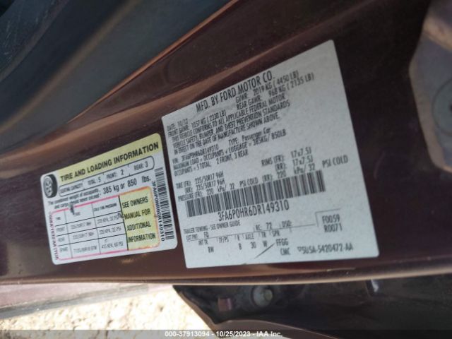 Photo 8 VIN: 3FA6P0HR6DR149310 - FORD FUSION 