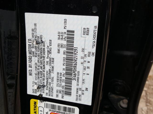 Photo 9 VIN: 3FA6P0HR6DR219291 - FORD FUSION SE 